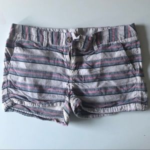 Striped cotton shorts